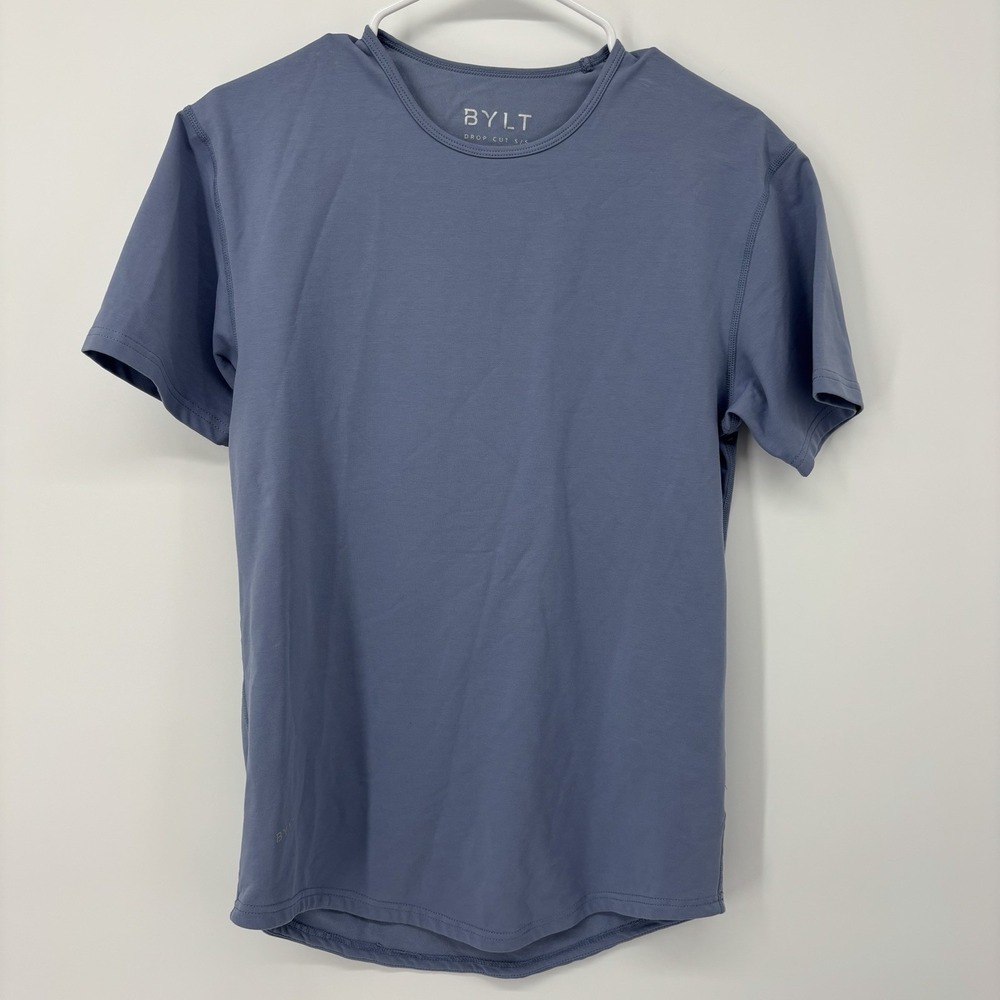 BYLT Basics Drop Cut Lux T Shirt Men's Size Small Blue Short Sleeve